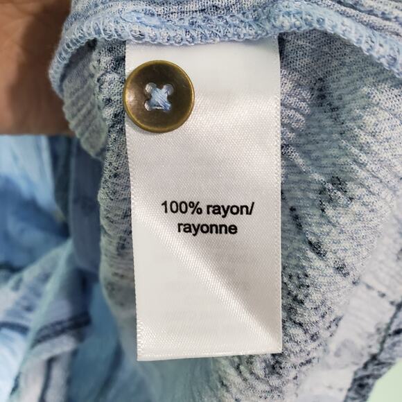 Maurices Womens Blue Paisley Patchwork Print Button Down Blouse Top Size XXL - Picture 4 of 5